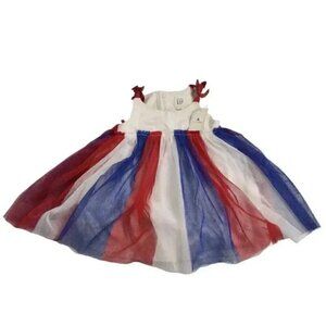 NWT Baby Gap Red White Blue 4th of July Firecracker American Tulle Dress 3-6M